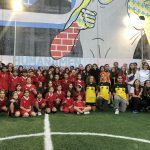 Jenni Hermoso visita a los niños y niñas de Fútbol Más en Madrid